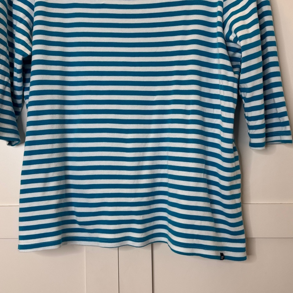 Lands' End Blue and White Striped Long Sleeve Tee Large - Picture 6 of 9